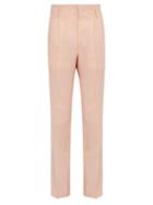 Matchesfashion.com Lanvin - High Waist Wool And Mohair Crepe Tailored Trousers - Mens - Light Pink