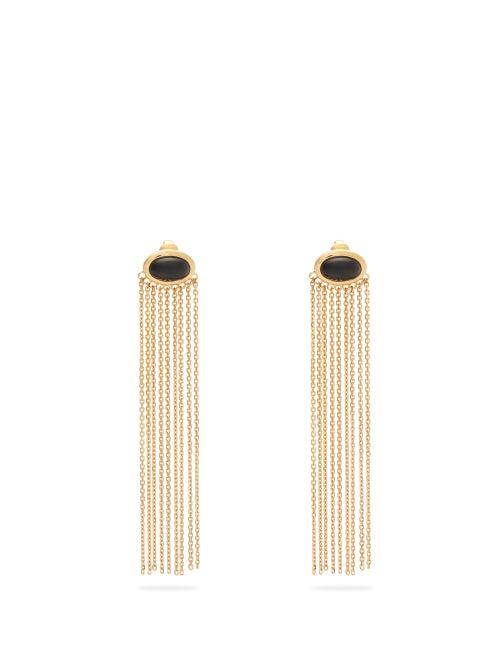 Matchesfashion.com Aurlie Bidermann - Bronx Onyx And 18kt Gold-plated Clip Earrings - Womens - Gold