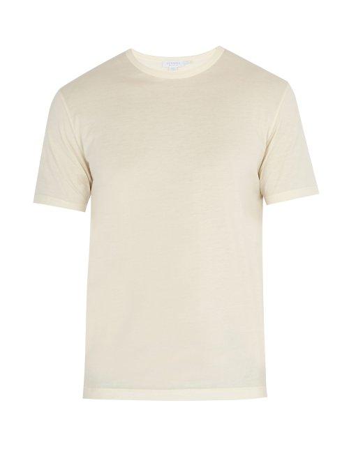 Matchesfashion.com Sunspel - Crew Neck Cotton Jersey T Shirt - Mens - Cream