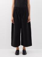 Cawley Studio - May Cotton-corduroy Wide-leg Trousers - Womens - Black