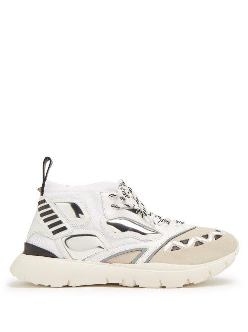 Matchesfashion.com Valentino - Heroes Reflex Knitted Trainers - Mens - Black Multi