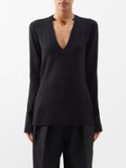 Jil Sander - Necklace Wool Sweater - Womens - Black