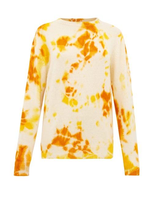 Matchesfashion.com The Elder Statesman - Tie Dye Cashmere Sweater - Womens - Orange Multi