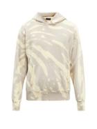 Mens Rtw Les Tien - Tie-dye Brushed-back Cotton Hooded Sweatshirt - Mens - Grey White