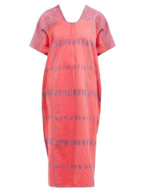Matchesfashion.com Pippa Holt - No.110 Embroidered Cotton Kaftan - Womens - Purple Multi