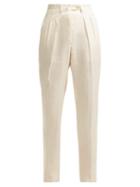 Matchesfashion.com Giuliva Heritage Collection - The Husband Linen Trousers - Womens - White