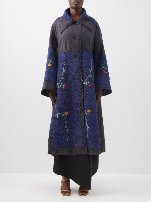 By Walid - Opera 1920s Silk And Wool-flannel Coat - Womens - Red Multi