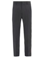 Matchesfashion.com Valentino - Side-striped Wool-blend Slim-leg Trousers - Mens - Grey