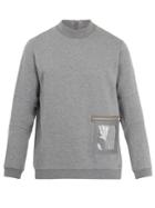 Oamc Window Leather-trimmed Cotton Sweatshirt