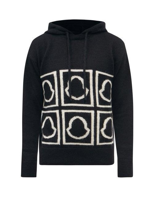 Moncler - Logo-jacquard Wool-blend Sweater - Mens - Black