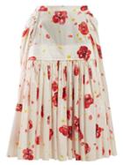Matchesfashion.com Marni - Floral Print Poplin Skirt - Womens - Red Print