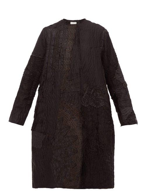 Matchesfashion.com By Walid - Tanita 19th Century Floral Embroidered Silk Coat - Womens - Black