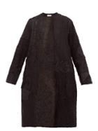 Matchesfashion.com By Walid - Tanita 19th Century Floral Embroidered Silk Coat - Womens - Black