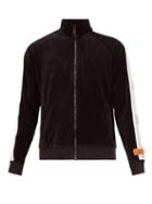 Matchesfashion.com Heron Preston -  Logo Tape Velour Track Jacket - Mens - Black White
