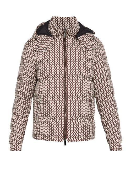 Matchesfashion.com Valentino - Optical Print Down Filled Jacket - Mens - Navy Multi