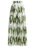 Dolce & Gabbana Broad Bean-print Cotton-blend Skirt