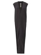 Matchesfashion.com Rick Owens - Plunge-neck Side-slit Crepe Dress - Womens - Black