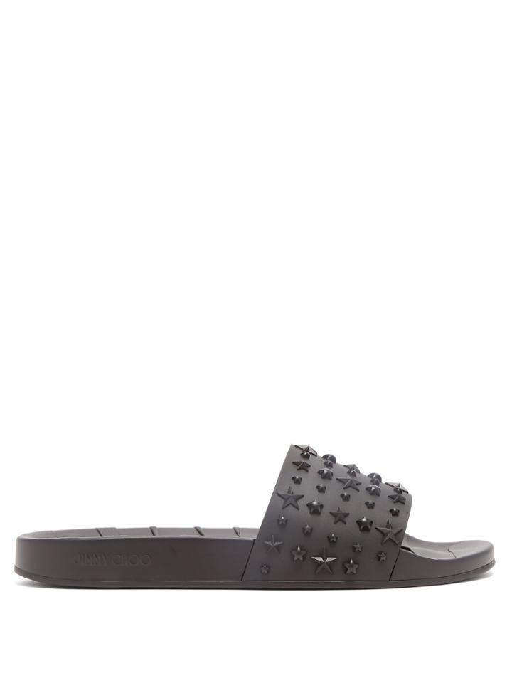 Jimmy Choo Rey Star-embossed Rubber Slides