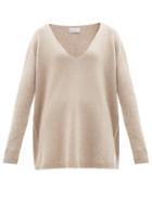 Raey - Deep V-neck Cashmere Jumper - Womens - Beige