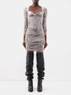 Isabel Marant - Goji Crushed-velvet Mini Dress - Womens - Silver