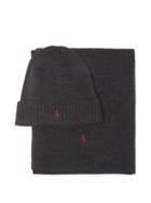 Polo Ralph Lauren - Logo-embroidered Wool Hat And Scarf Set - Mens - Grey