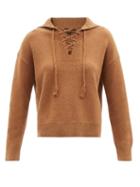 Nili Lotan - Gloria Laced-neck Wool Sweater - Womens - Brown