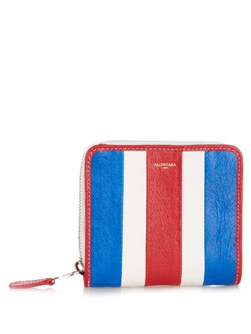 Balenciaga Bazar Zip-around Leather Wallet