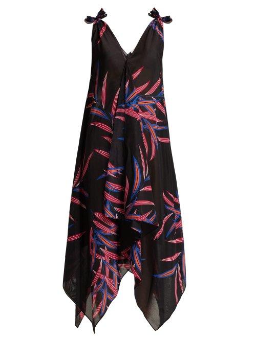 Matchesfashion.com Diane Von Furstenberg - Quincy Print Cotton Blend Dress - Womens - Black Multi