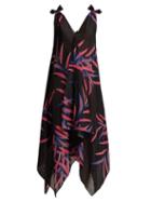 Matchesfashion.com Diane Von Furstenberg - Quincy Print Cotton Blend Dress - Womens - Black Multi