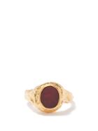 Alighieri - Fire In His Eyes Cornelian & 24kt Gold-plated Ring - Mens - Gold