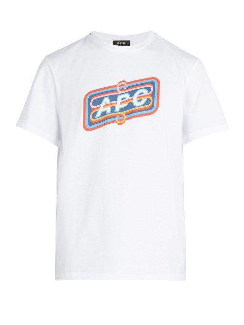 Matchesfashion.com A.p.c. - Bastien Logo Print Cotton T Shirt - Mens - White