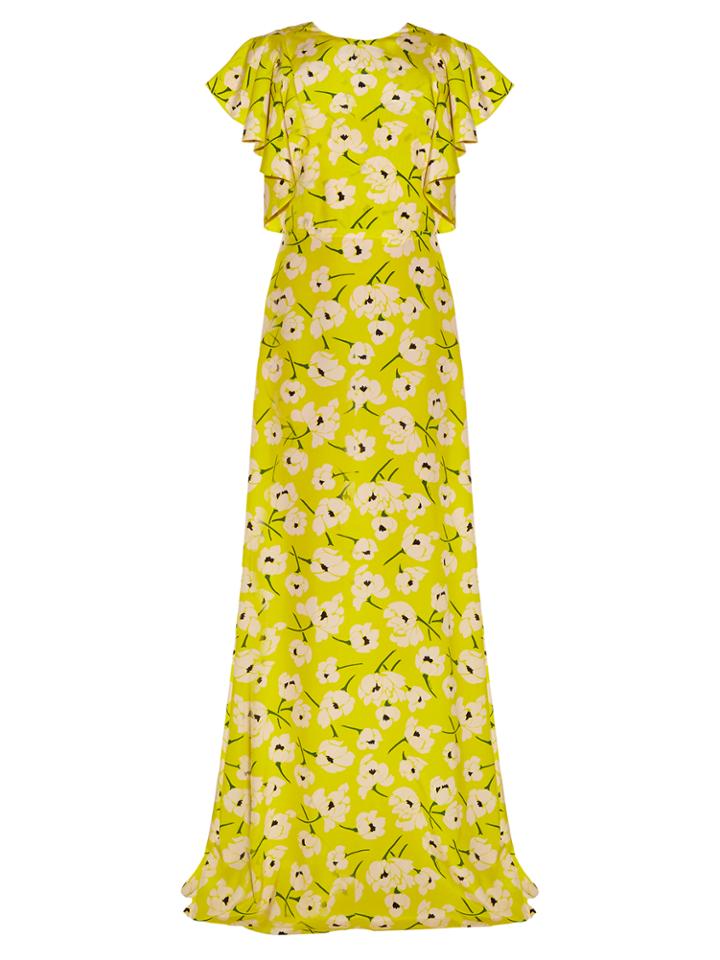 Rochas Magnolia-print Silk Crepe De Chine Gown