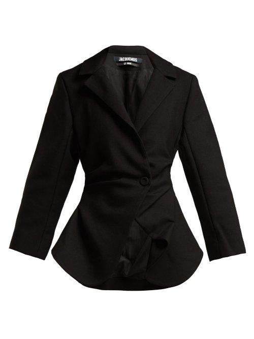Matchesfashion.com Jacquemus - Saad Gathered Wool Blazer - Womens - Black