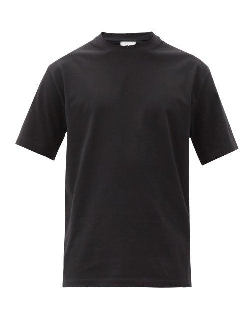 Matchesfashion.com Y-3 - Three-stripe Logo-patch Cotton-jersey T-shirt - Mens - Black