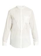 Massimo Alba Noto Granddad-collar Cotton-blend Shirt