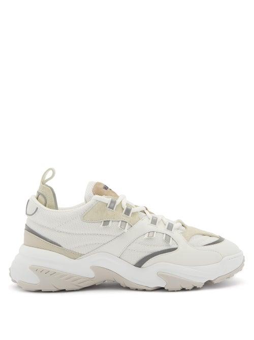 Matchesfashion.com Valentino Garavani - Afterdusk Mesh And Leather Trainers - Mens - White