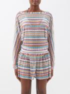 Missoni - Boat-neck Striped Open-knit Top - Womens - Multi