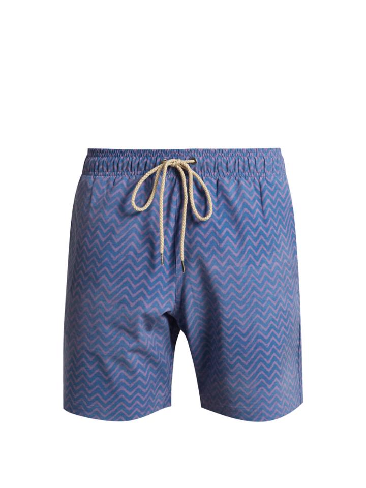 Faherty Zigzag-print Swim Shorts