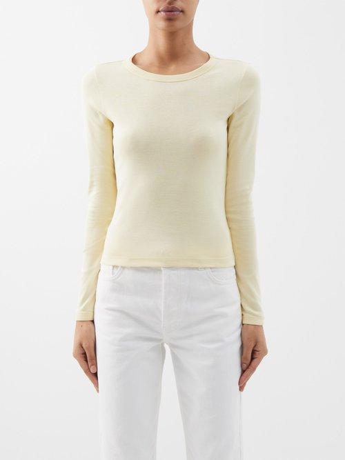 Flore Flore - Max Organic-cotton Long-sleeved T-shirt - Womens - Cream