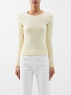 Flore Flore - Max Organic-cotton Long-sleeved T-shirt - Womens - Cream