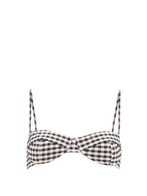 Matchesfashion.com Haight - Vintage Checked Bikini Top - Womens - Black White