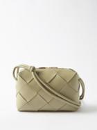 Bottega Veneta - Cassette Small Intrecciato-leather Cross-body Bag - Womens - Khaki