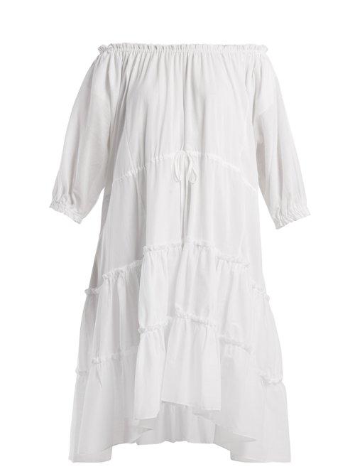 Matchesfashion.com Loup Charmant - Kassos Off The Shoulder Cotton Dress - Womens - White