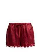 Matchesfashion.com Figue - Maja Polka Dot Silk Shorts - Womens - Burgundy