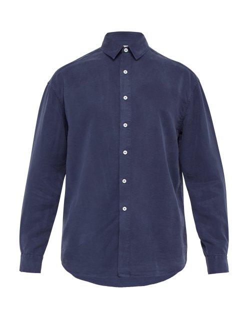 Matchesfashion.com Ditions M.r - Pantheon Relaxed Twill Shirt - Mens - Blue