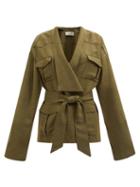Alexandre Vauthier - Patch-pocket Slubbed-twill Jacket - Womens - Khaki
