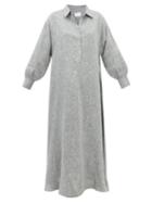 Asceno - Porto Organic-linen Maxi Shirt Dress - Womens - Charcoal