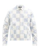 Matchesfashion.com Jacquemus - Checkered Patch-pocket Cotton-blend Jacket - Mens - Blue