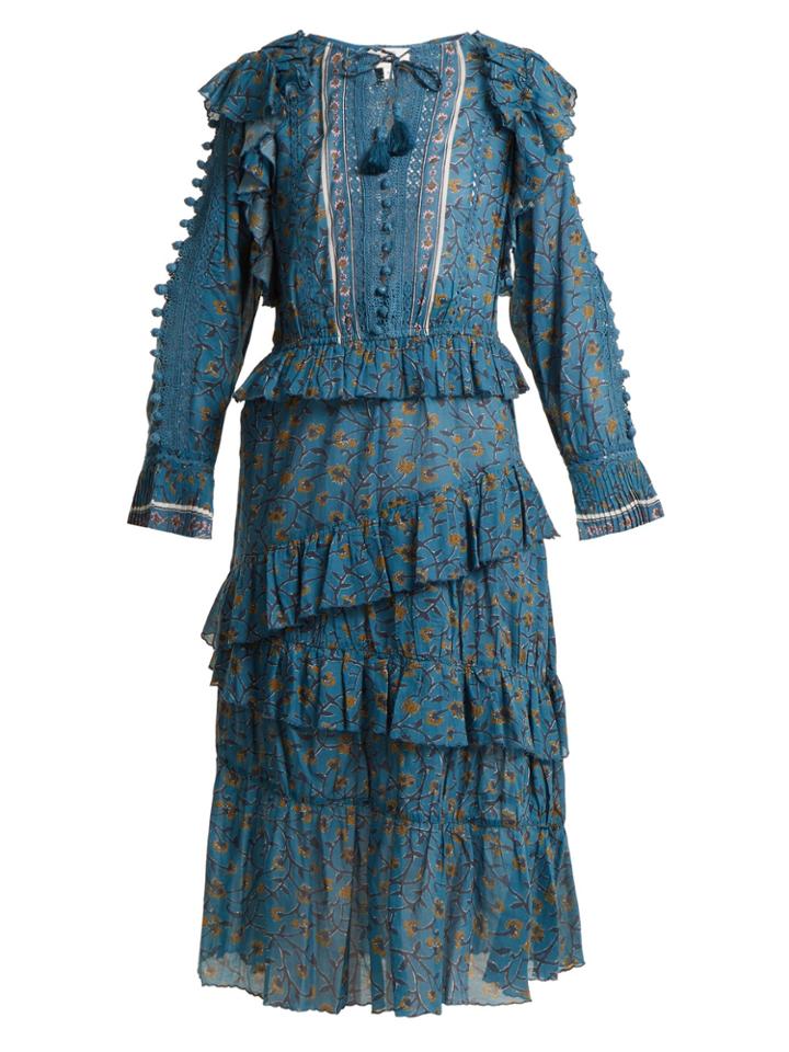 Sea Rosalie Floral-print Ruffle-trimmed Dress