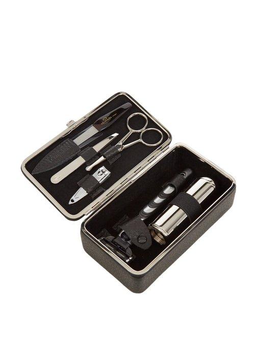 Matchesfashion.com F. Hammann - Leather Shaving And Manicure Set - Black